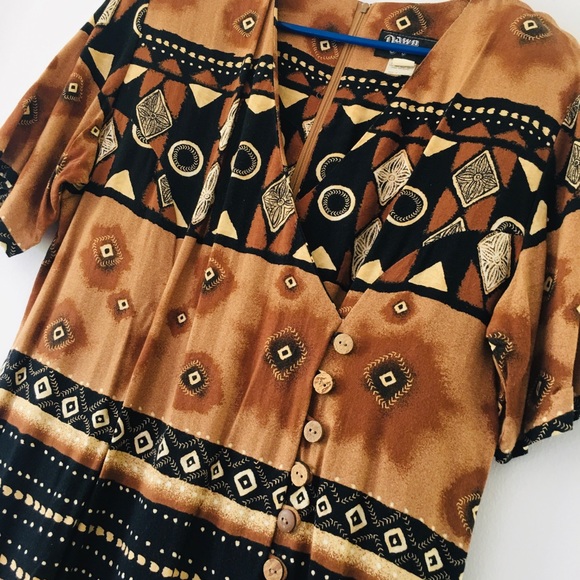 Vintage-Look Short Sleeve Dress - Picture 2 of 5